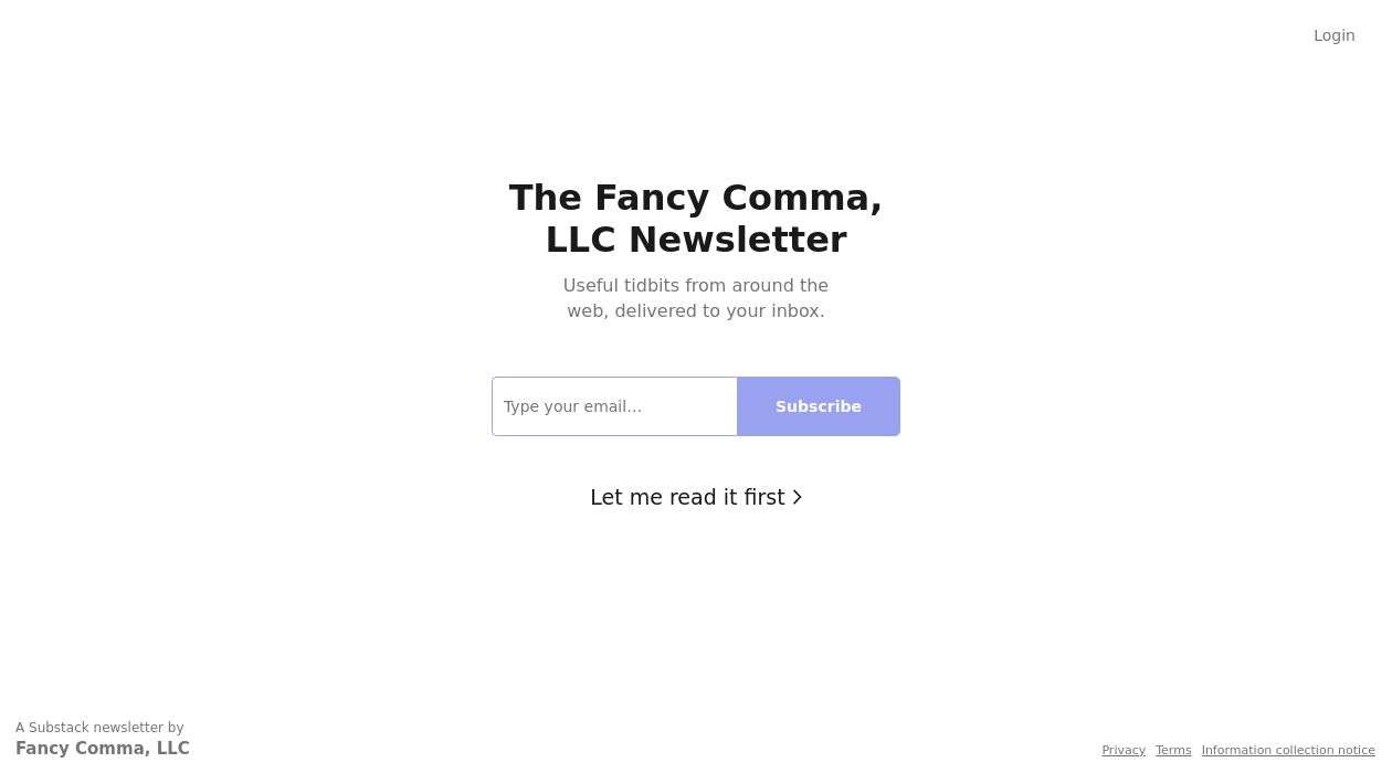 Fancy Comma, LLC Newsletterimage cover