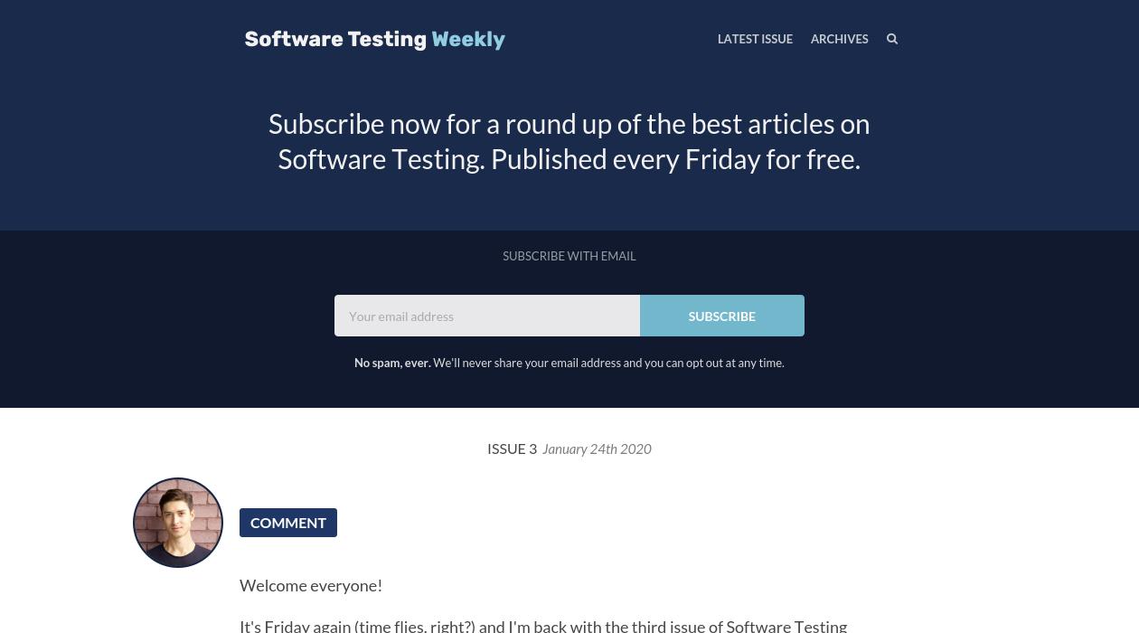 Software Testing Weeklyimage cover