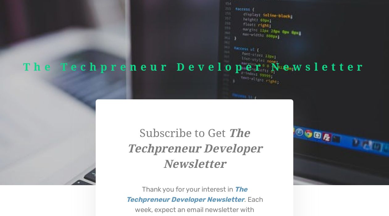 Techpreneur Developer Newsletterimage cover