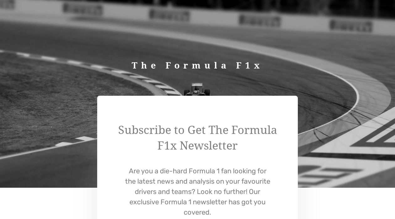 The Formula F1ximage cover