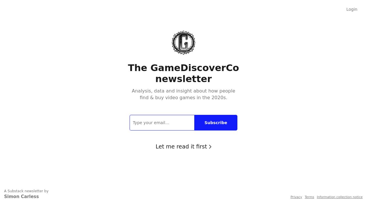 The GameDiscoverCo Newsletterimage cover