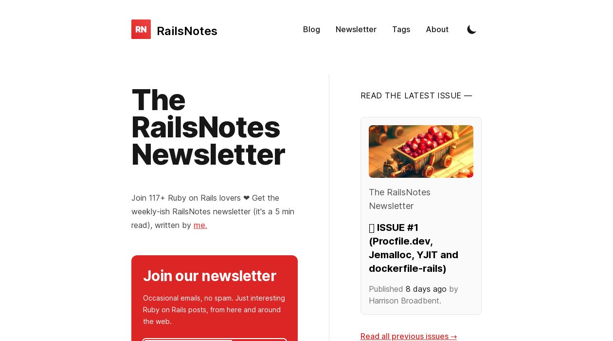 The RailsNotes Newsletterimage cover